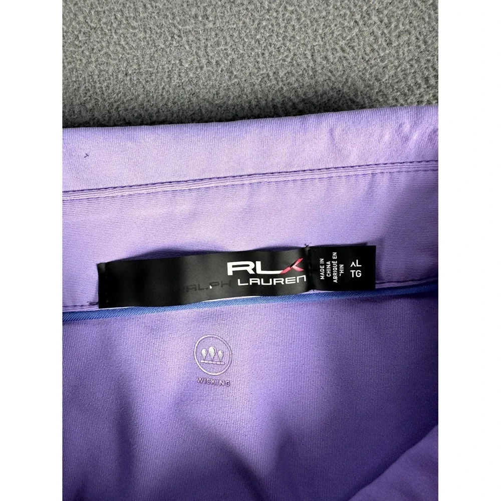 RLX Ralph Lauren Polo Shirt Mens XL Lavender Purple Ridgemoor Country Club Golf - Picture 9 of 11